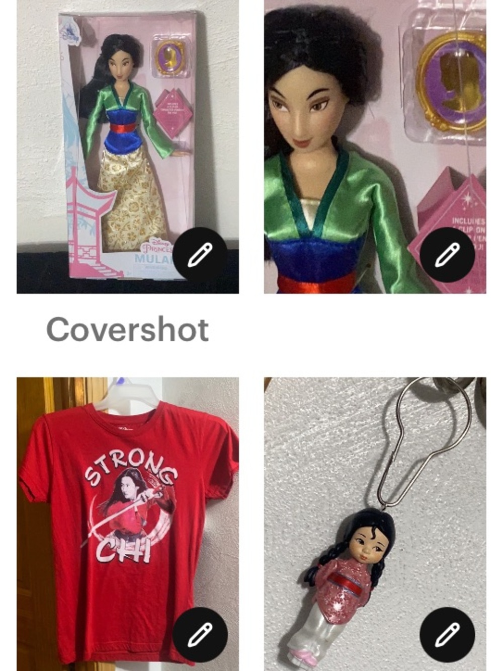Mulan strong CHI Disney T-shirt XL+Doll 11”+keychain 6”
